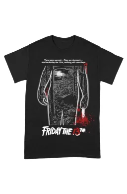 FRIDAY THE 13TH Bloody Poster Large Black T-Shirt