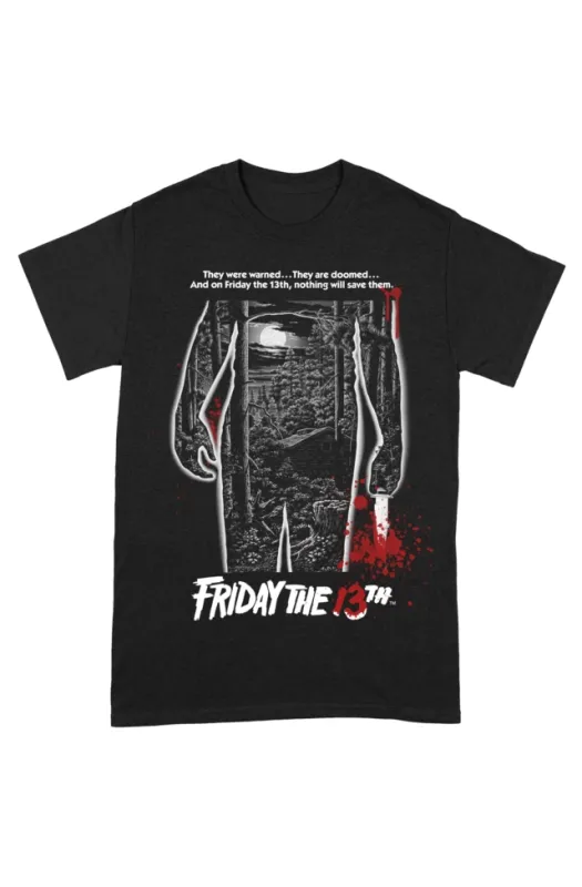 FRIDAY THE 13TH Bloody Poster Large Black T-Shirt