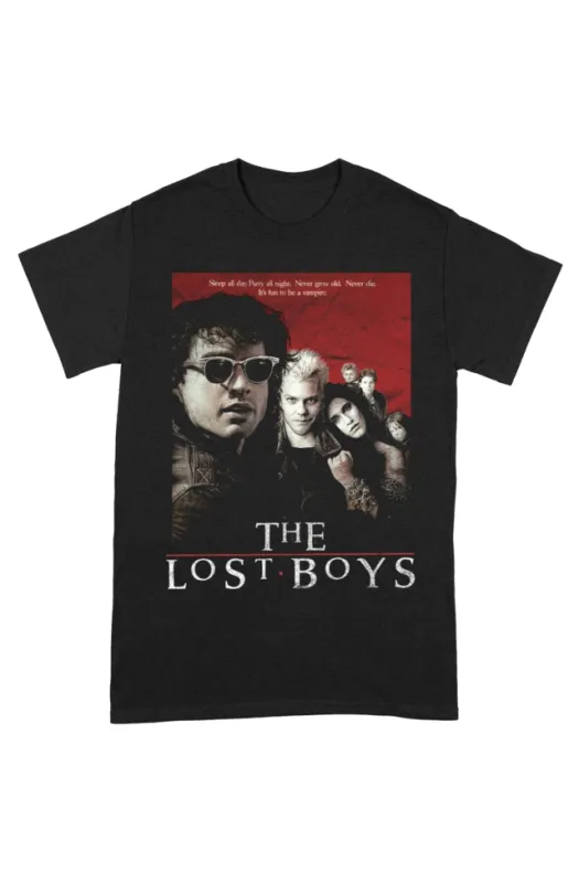 THE LOST BOYS Distressed Poster Large Black T-Shirt