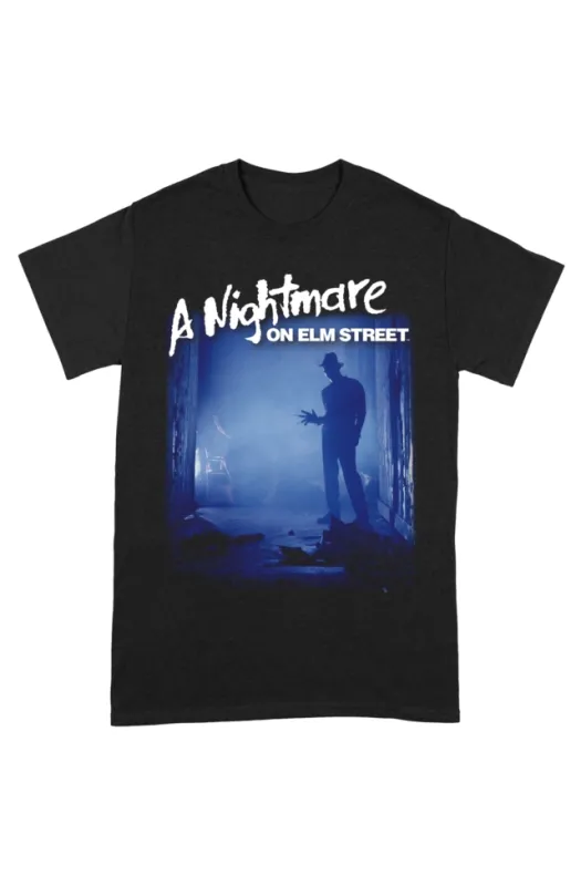 NIGHTMARE ON ELM STREETFreddy Is Waiting Medium Black T-Shirt