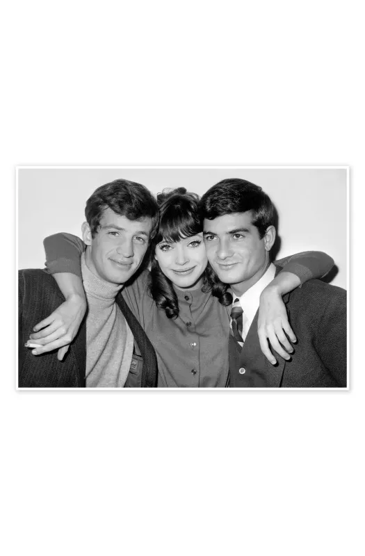 Photo Jean Paul Belmondo, Anna Karina and Jean Claude Brialy, 1960