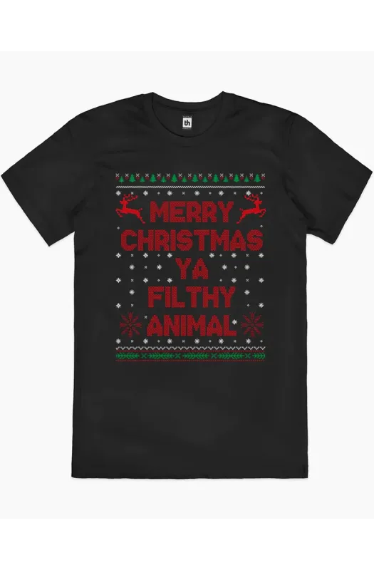 Merry Christmas Ya Filthy Animals T-Shirt