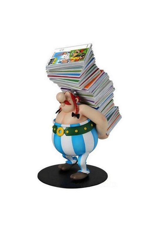 Asterix statuette Collectoys Obelix stack of albums 21 cm