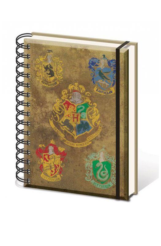Harry Potter cahier Ã  spirale A5 Hogwart's Crests